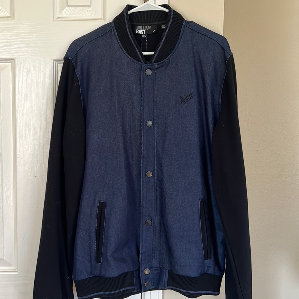 Brand New Mens Denim and Black Jacket